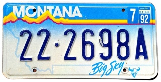 Montana 1992 - tablica z USA