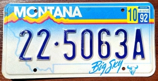 Montana 1992 - tablica z USA