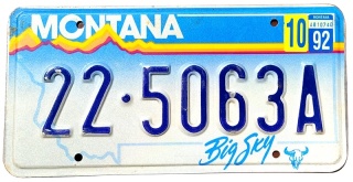 Montana 1992 - tablica z USA