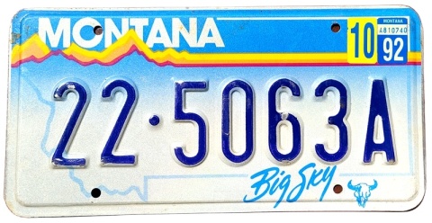 Montana 1992 - tablica z USA