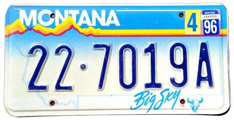 Montana 1996 - tablica z USA
