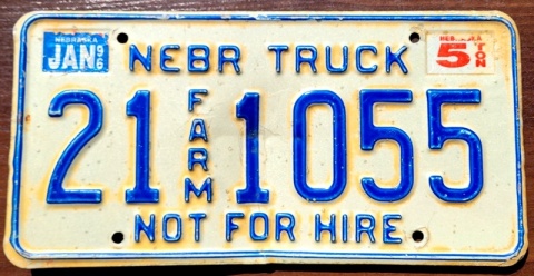 Nebraska 1996 - tablica z USA