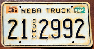 Nebraska 1999 - tablica z USA
