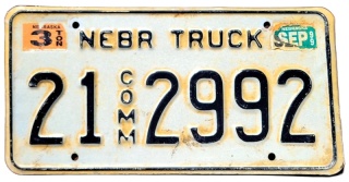 Nebraska 1999 - tablica z USA