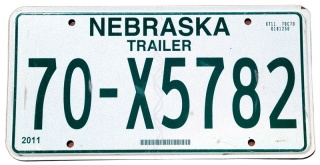 Nebraska - tablica z USA