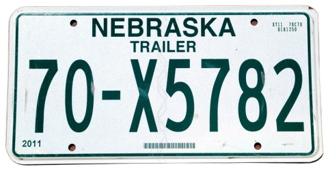 Nebraska - tablica z USA