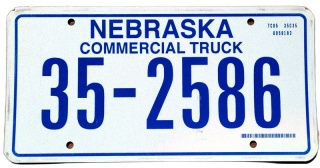 Nebraska - tablica z USA