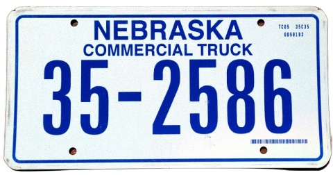 Nebraska - tablica z USA