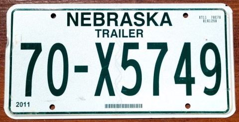 Nebraska - tablica z USA