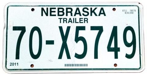 Nebraska - tablica z USA