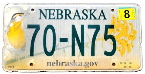 Nebraska 2017 - tablica z USA