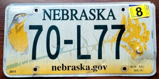 Nebraska 2018 - tablica z USA