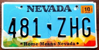 Nevada 2021 - tablica z USA