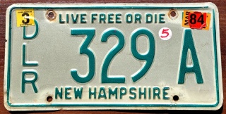 New Hampshire 1984 - tablica z USA