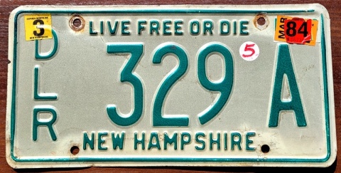 New Hampshire 1984 - tablica z USA