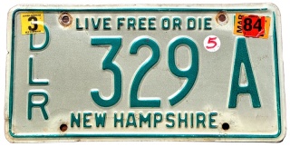 New Hampshire 1984 - tablica z USA