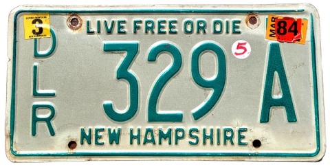 New Hampshire 1984 - tablica z USA
