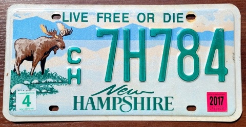 New Hampshire 2017 - tablica z USA