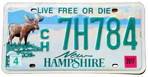 New Hampshire 2017 - tablica z USA