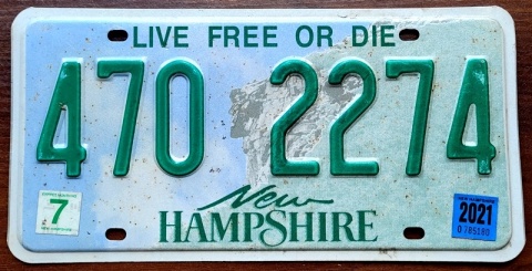 New Hampshire 2021 - tablica z USA