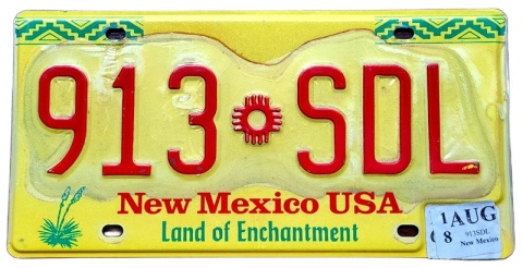 New Mexico 2018 - tablica z USA