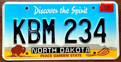 North Dakota 2016 - tablica z USA