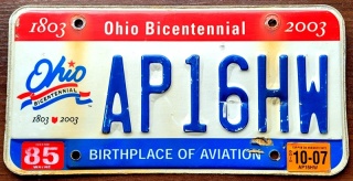 Ohio 2007 - tablica z USA