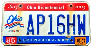 Ohio 2007 - tablica z USA