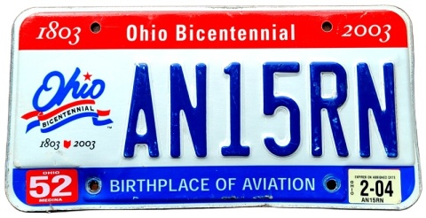 Ohio 2004 - tablica z USA