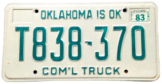 Oklahoma 1983 - tablica z USA