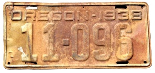 Oregon 1938 - tablica z USA