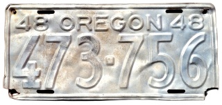Oregon 1948 - tablica z USA