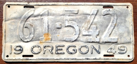 Oregon 1949 - tablica z USA