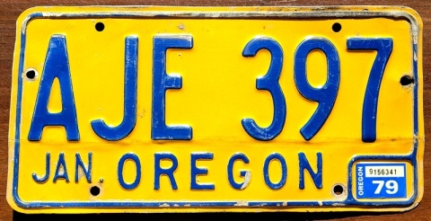 Oregon 1979 - tablica z USA