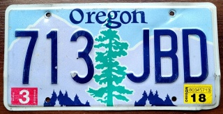 Oregon 2018 - tablica z USA