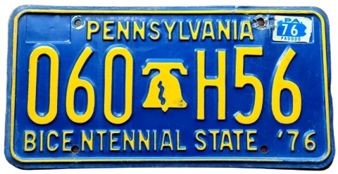 Pennsylvania 1976 - tablica z USA