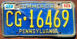 Pennsylvania 1976/77 - tablica z USA