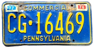 Pennsylvania 1976/77 - tablica z USA