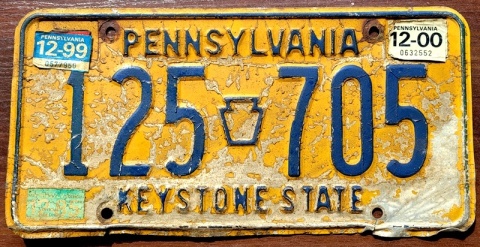 Pennsylvania 1999/2000 - tablica z USA