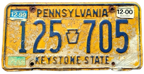 Pennsylvania 1999/2000 - tablica z USA