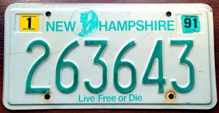 New Hampshire 1991 - tablica z USA