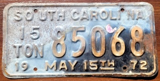 South Carolina 1972 - tablica z USA