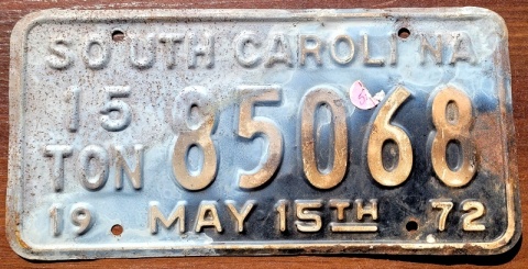 South Carolina 1972 - tablica z USA