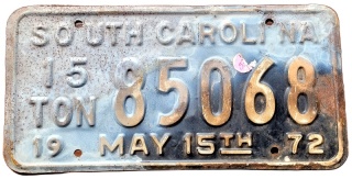 South Carolina 1972 - tablica z USA