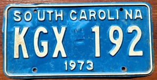 South Carolina 1973 - tablica z USA