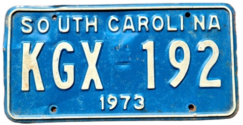 South Carolina 1973 - tablica z USA