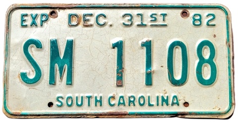 South Carolina 1982 - tablica z USA