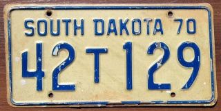 South Dakota 1970 - tablica z USA