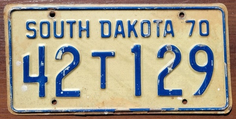 South Dakota 1970 - tablica z USA
