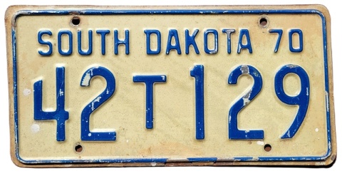 South Dakota 1970 - tablica z USA